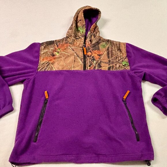 ~~Trail Crest Fleece Jacket Women’s XL Camo Purple Pockets 1/4 Zip - Picture 1 of 5